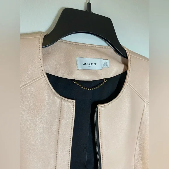 Coach 1941 Collection Blush Pink Leather Jacket - Picture 15 of 15